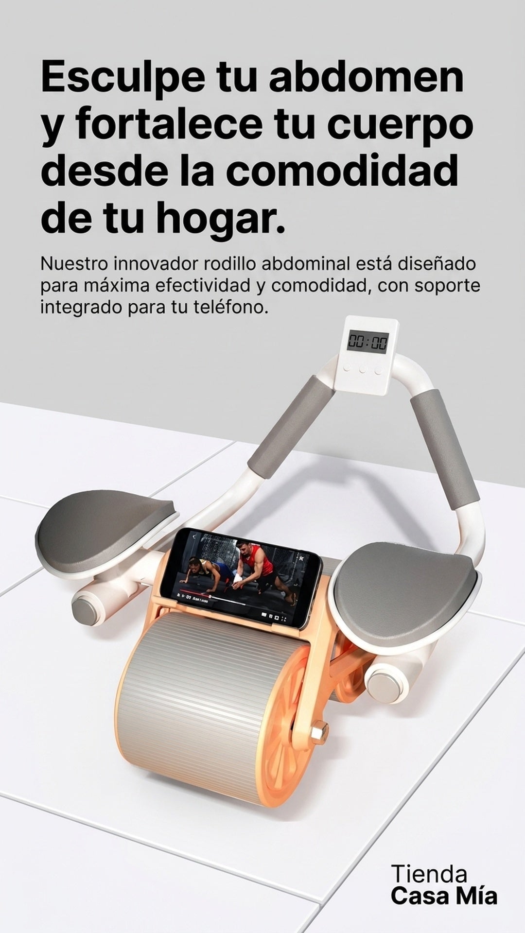 No dejes que el frío detenga tu rutina: entrena abdomen en casa con este rodillo abdominal con rebote automático